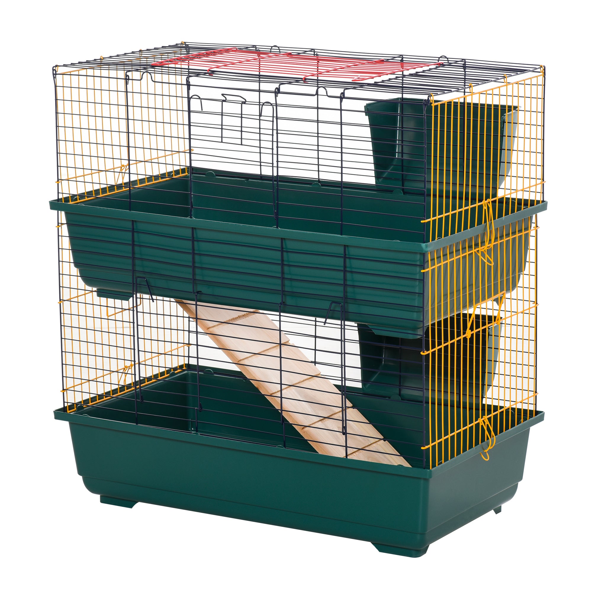 Pawhut Small Animal Cage Habitat m/ tilbehør 2-etagers stort kæledyrspilhus - Image 2