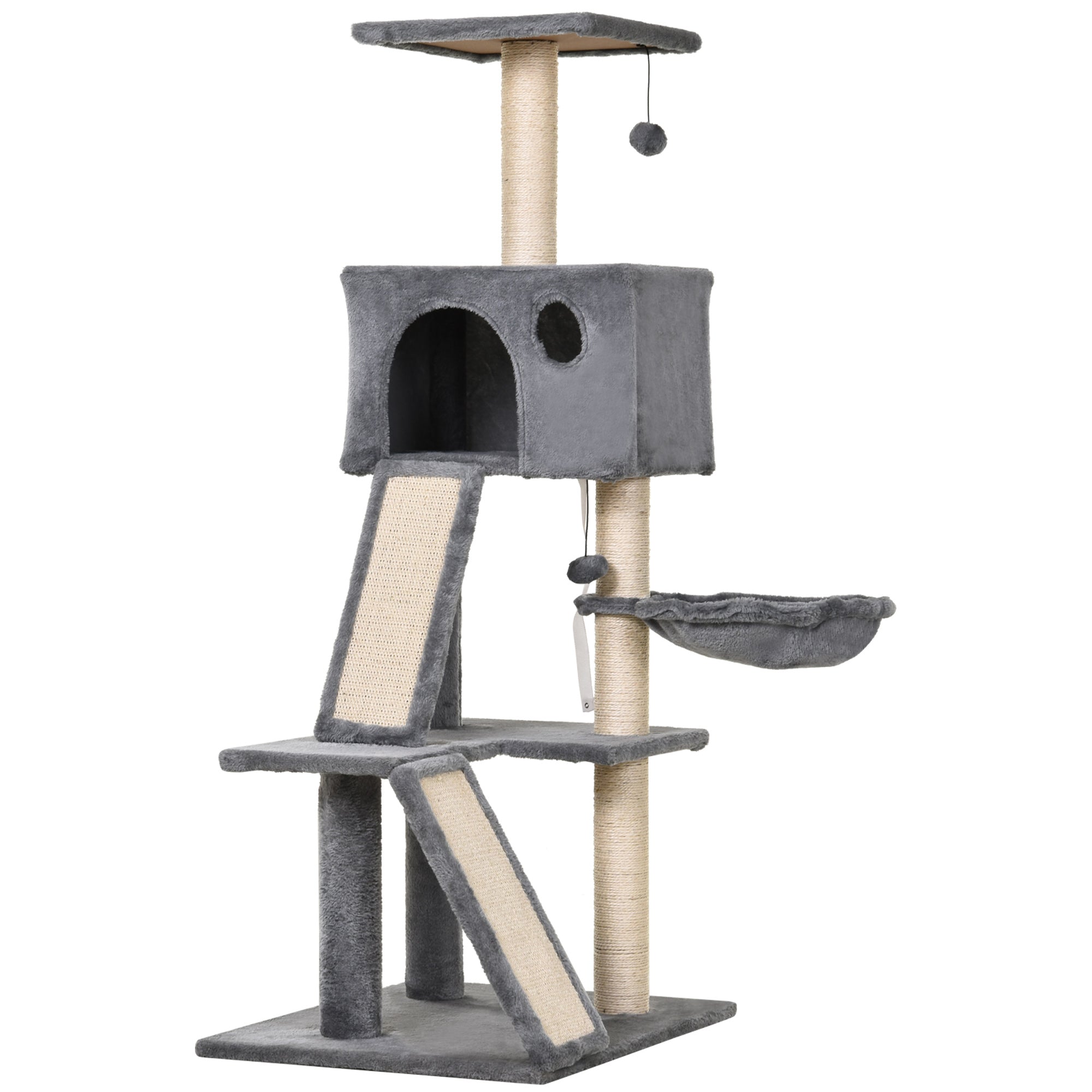 Pawhut Cat Activity Tree med condo sisal-dækkede ridsprodukter til klatring Online nu - Image 2