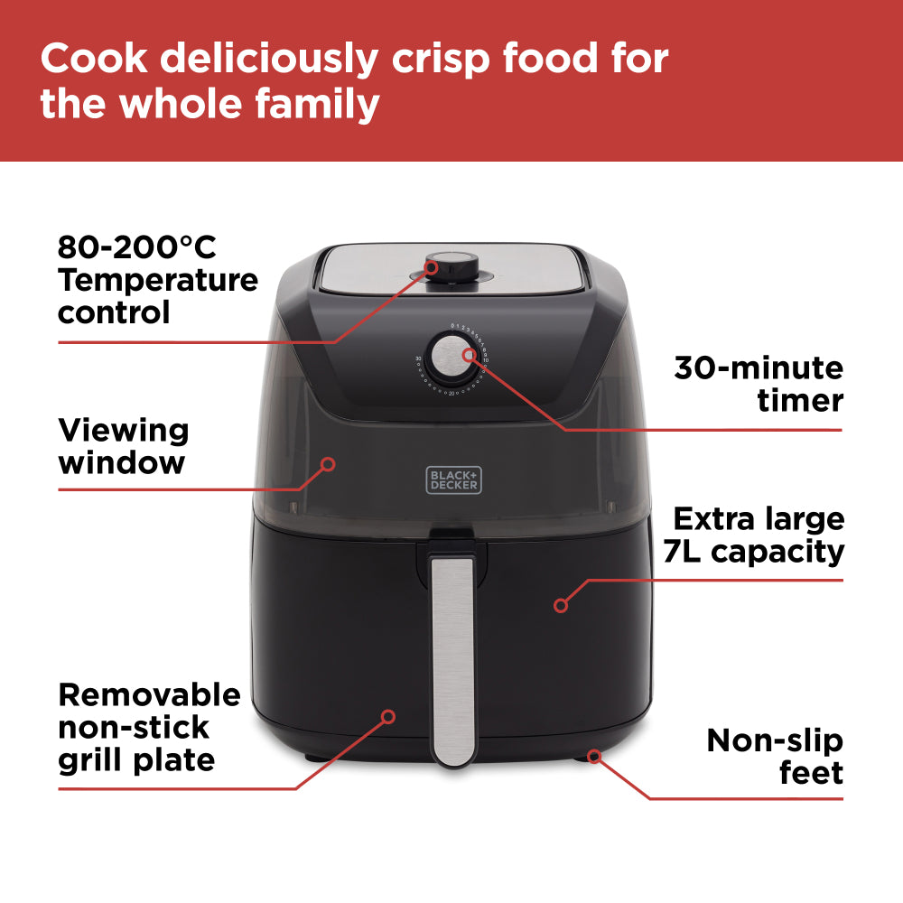 Sort+Decker Air Fryer Manual 7L - Sort - Image 2