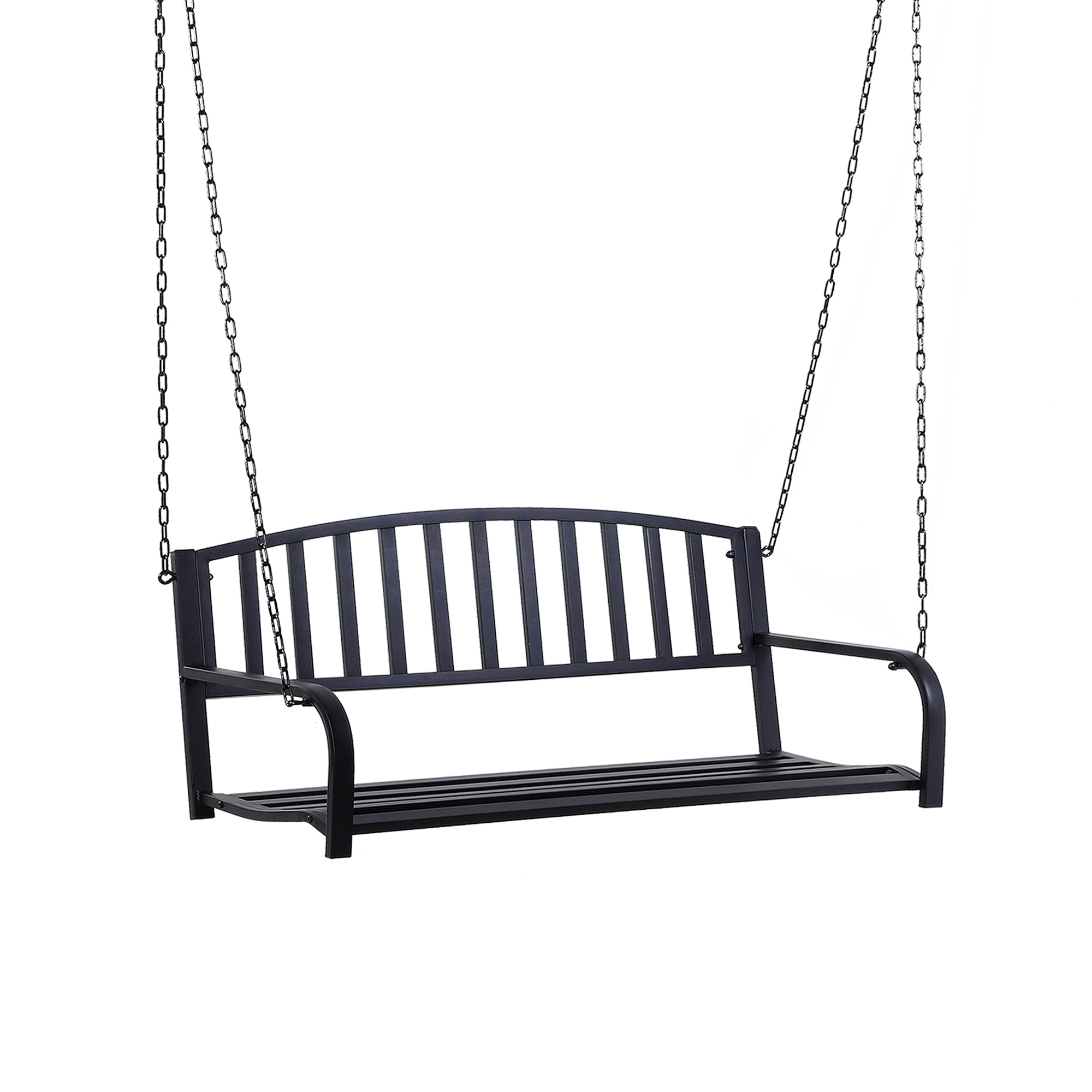 Outsunny veranda swing metal 2 person siddepladser tunge sorte vintage møbler - Image 2