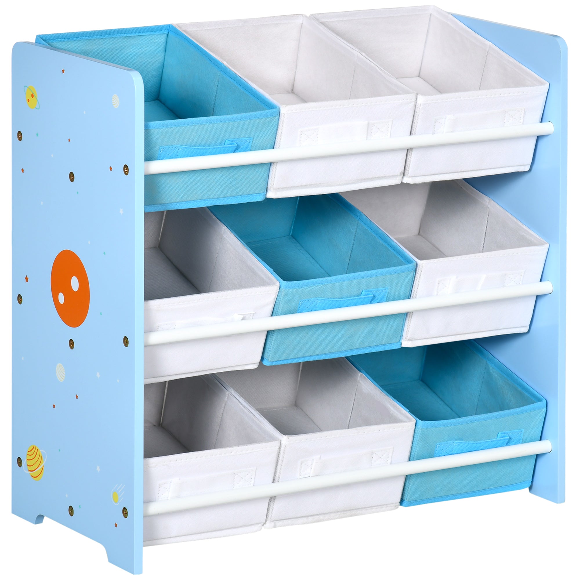 ZoneKiz Storage Unit m/9 aftagelige opbevaringskurve til børnehave legerum - blå