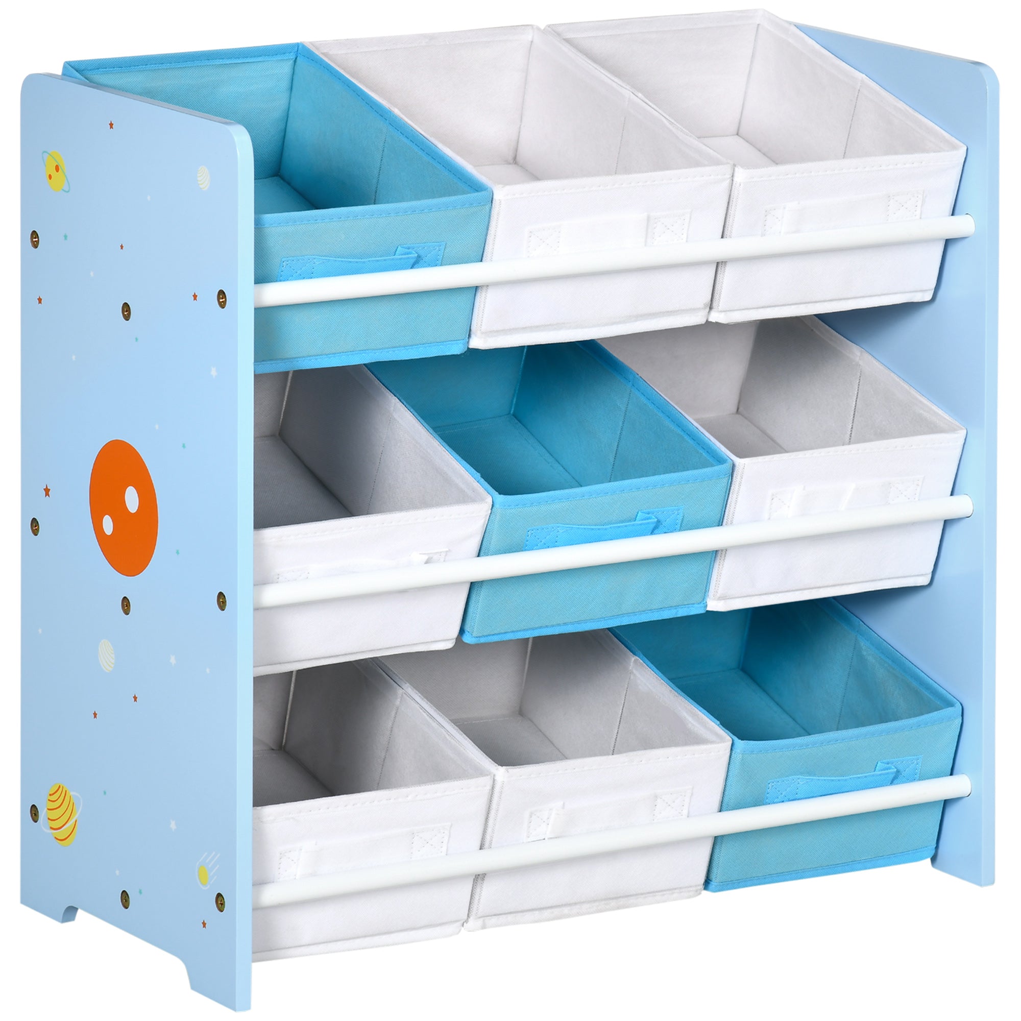 ZoneKiz Storage Unit m/9 aftagelige opbevaringskurve til børnehave legerum - blå - Image 2